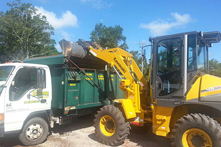 Loading mulch at Starke Landscape Supply